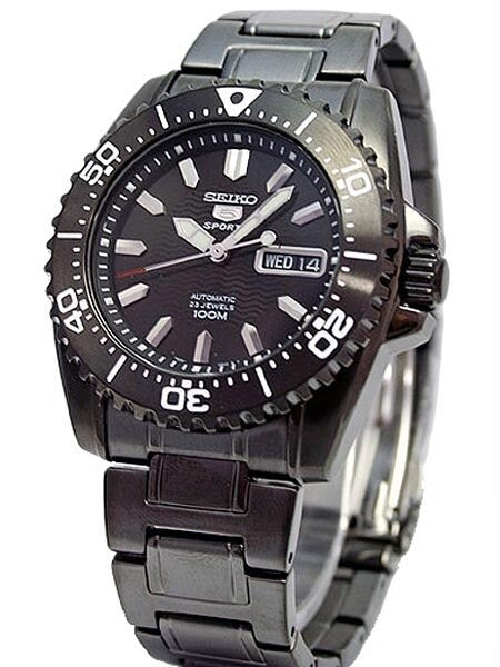Seiko 5 Sports Automatic Black PVD Watch with Matching Bracelet #SNZG41K1