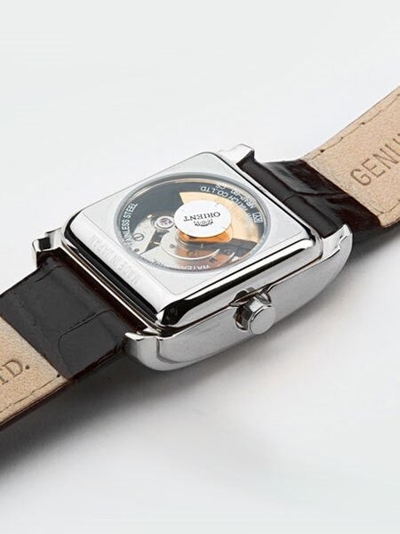 Orient Romance Women's Automatic Dress Watch with Curved Crystal and CZ Baguettes on the Bezel #ENRAP001B