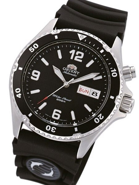 SCRATCH AND DENT - Orient Mako Black Dial Automatic Dive Watch with Rubber Dive Strap #EM65004B