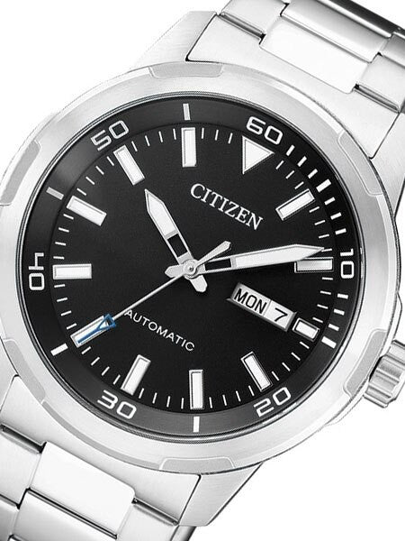 Citizen Automatic Black Dial Watch with Stainless Steel Bracelet #NH8370-86E