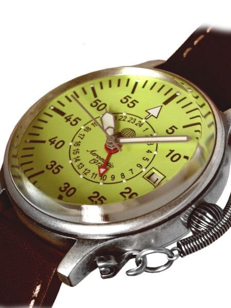 Aeromatic 1912 Automatic 24 Hour Watch, Luminous Dial and Crown Guard #A1396