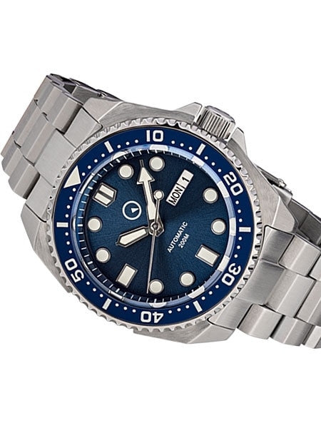 Islander Blue Automatic Dive Watch with AR Double-Dome Sapphire Crystal, and Luminous Ceramic Bezel Insert #ISL-55