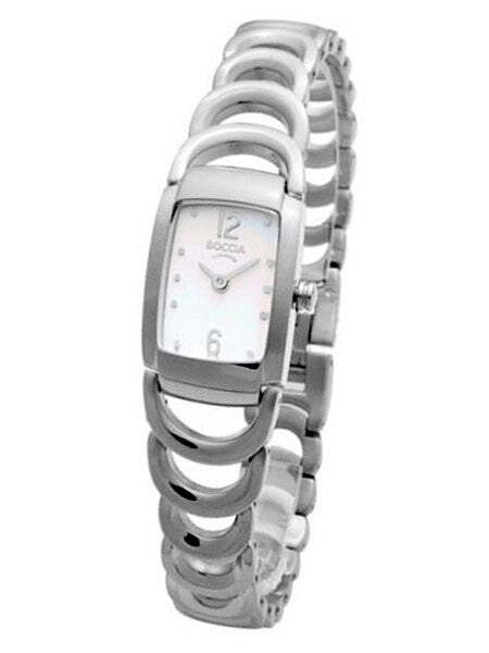 Boccia Ladies Quartz Watch with Titanium Case and Open-Link Bracelet #3159-01