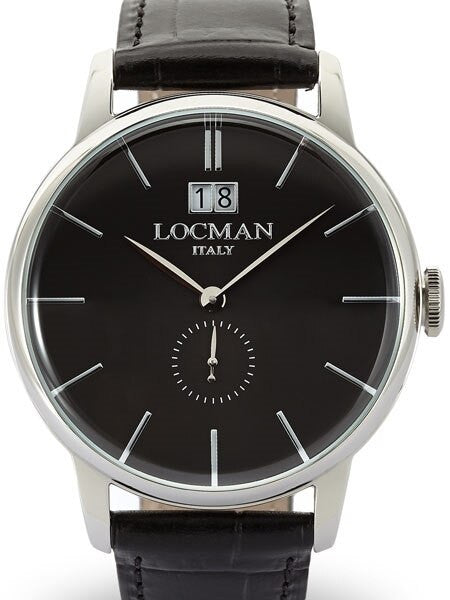 Locman 1960's Collection Big Date Quartz Dress Watch with 41mm Case #0252V01-00BKNKPK