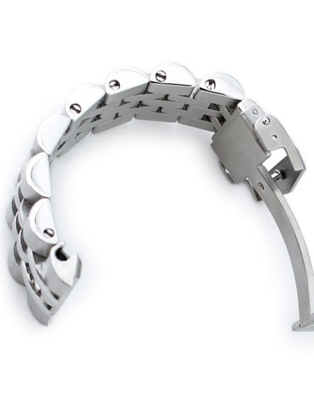 Strapcode 22mm ANGUS-J "Louis" 316L Stainless Steel Watch Bracelet for Seiko Turtle Watches, Brushed, V-Clasp #SS221820B063