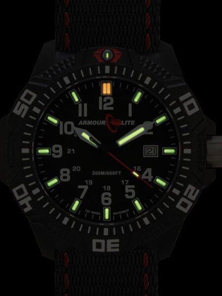 Armourlite Caliber Series Black Dial Watch with Tritium Illumination and Sapphire Crystal #AL603