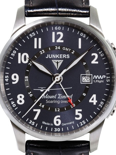 Junkers Mountain Wave Project 40mm Quartz GMT Dual Time Watch #6844-3