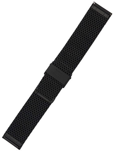 STAIB Polished Finish Black IP Milanaise Mesh Bracelet #ST-BK-2906-20814SBL (Straight End, 22mm)