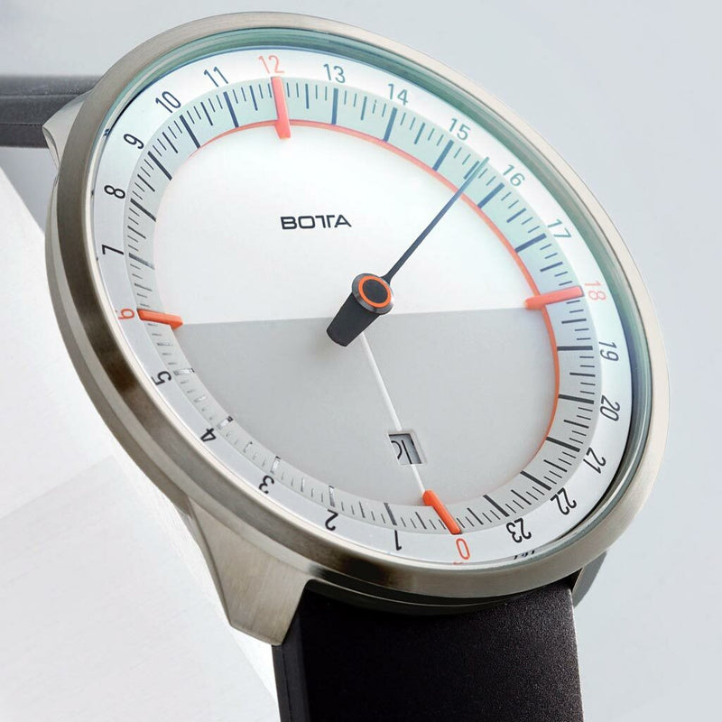 Botta UNO 24 one hand 24-hour Swiss quartz watch with 45mm titanium case #621310