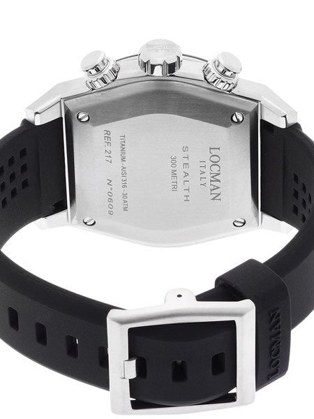 Locman Stealth 300 Meter Quartz Chronograph Watch with 46mm Case #217WHSTBKR