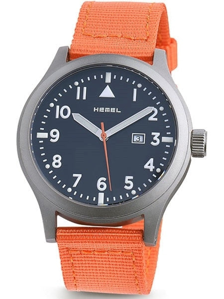 HEMEL Alpha Swiss ETA Quartz Field Watch with Matte Black Dial and Sapphire Crystal #HM6