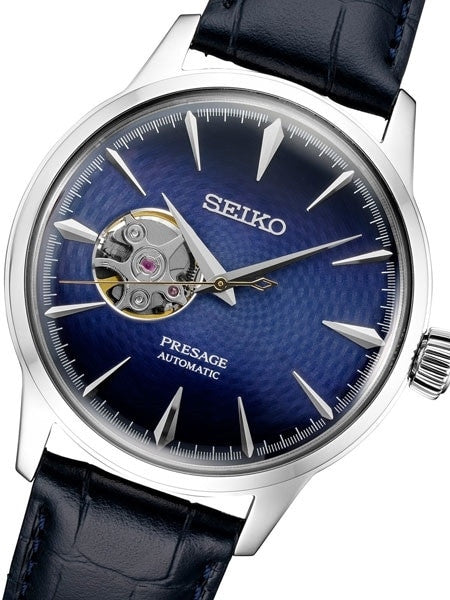 Seiko Presage Blue Automatic Dress Watch with Open Heart #SSA405