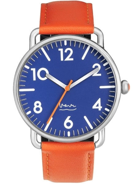 Projects 40mm Blue Witherspoon Quartz Watch with Leather Strap #7109N