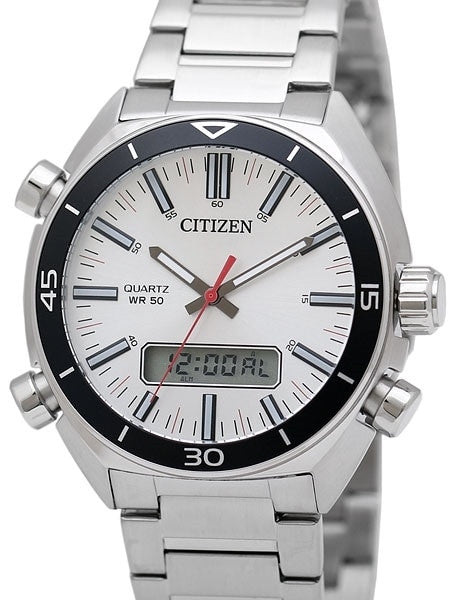 Citizen Quartz Chronograph Alarm Watch with Analog-Digital Display #JM5460-51A