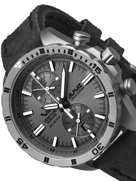 Vostok-Europe Almaz Titanium Two-Eye Quartz Chronograph with 60-Minute Stopwatch #320H264