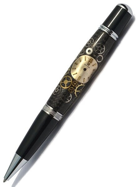 Artisan Crafted Collectable Pen made with an Omega dial and assorted gears, cogs, screws and bridges #WPP201BP