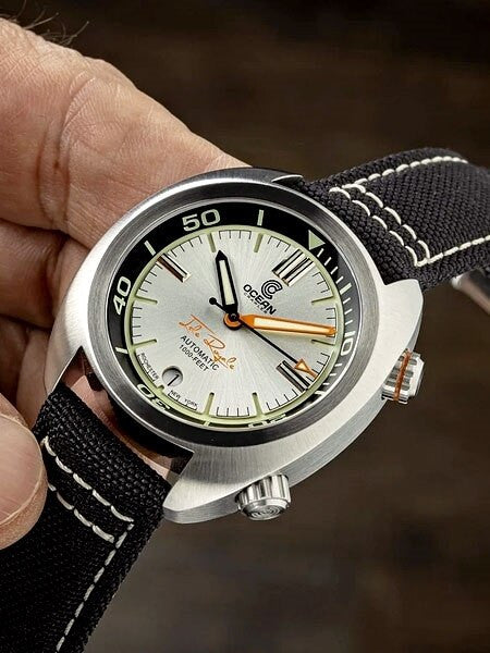 Ocean Crawler Great Lakes 300-Meter Dive Watch with Swiss Movement and Silver Dial #CD-1232