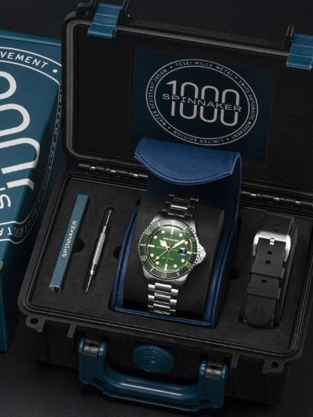 Spinnaker Green Tesei Mille Metri 1000-Meter Swiss Automatic Dive Watch #SP-5090-33