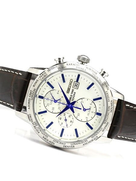 Seiko Quartz World Time Watch with Dual Time and Alarm #SPL051P1