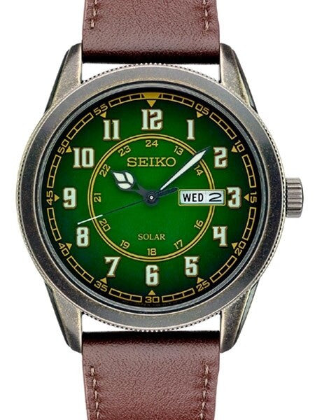 Seiko Recraft Solar Watch with 43mm Aged Pewter-Finished Case, Leather Strap #SNE448