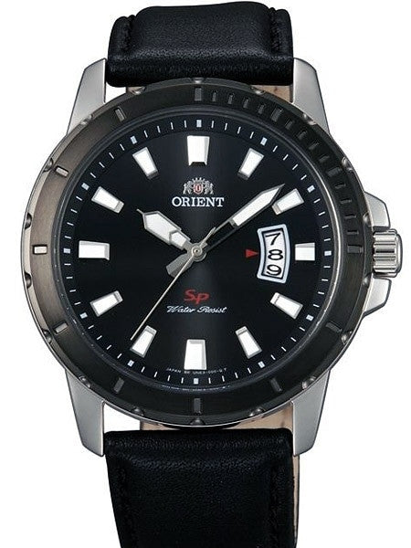 Orient Nite Quartz Watch with Radiant Black Dial and Bezel #UNE2003B