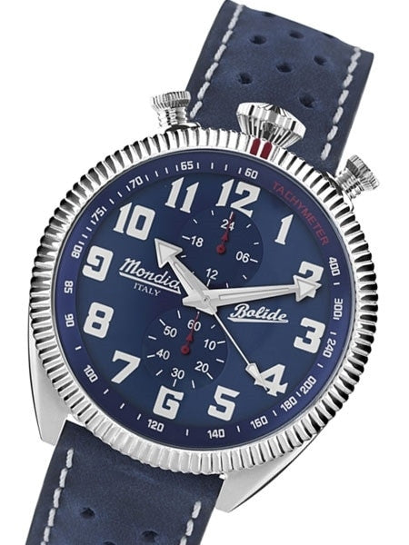 Mondia Vintage-Style Quartz Chronograph Watch, 24-Hour Sub-Dial #MI782SS-02BL-CP