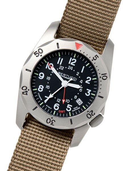 Bertucci A-2TR Vintage GMT Titanium, Swiss Quartz Watch #12119