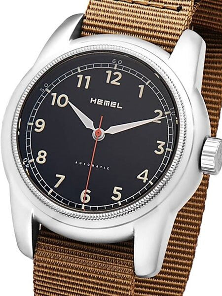 HEMEL Track Automatic Military-Styled Watch with Bead Blasted Case and Sapphire Crystal #HM2B