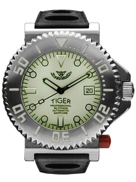 Showroom Sample- Squale Tiger, Limited Edition Swiss Automatic 300 Meter Dive watch with Locking Bezel #Tiger-Lume