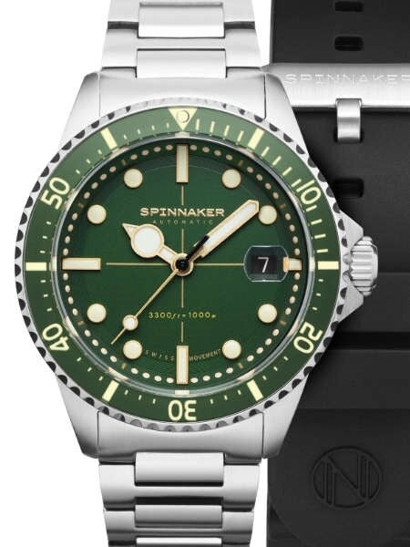 Spinnaker Green Tesei Mille Metri 1000-Meter Swiss Automatic Dive Watch #SP-5090-33