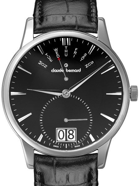 Claude Bernard Unique and Stylish Big Date and Pointer Day Watch #34004-3-NIN