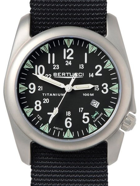 Bertucci A-4T Vintage 44 Titanium Watch w/ Tritium Tube Lights #13409