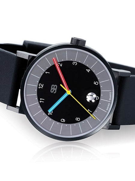 SB Swiss Quartz Watch with a 42mm Black Ion SS Case and a Sapphire Crystal #SB14.1-B