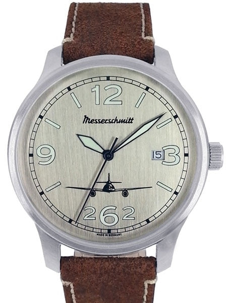 Messerschmitt 42mm Stainless Steel Case with Swiss Quartz Movement #ME42-ALU-L