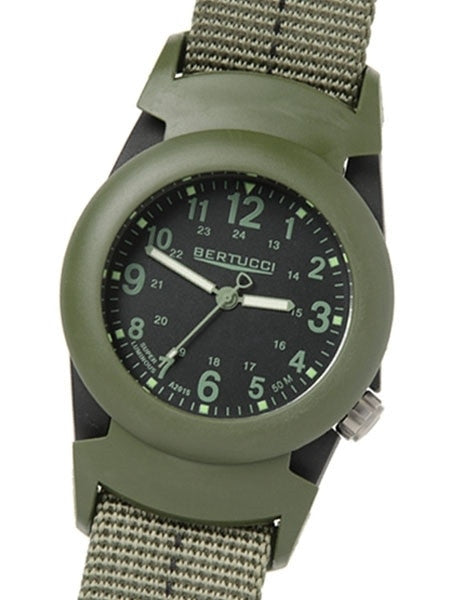 Bertucci DX3?« PRO-GUARD?äó Resin Watch, Dash-Striped Nylon Strap, Black Dial - 11047