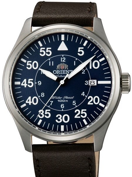 Scratch and Dent - Orient 21-Jewel Automatic Aviator Flight Watch with Brown Leather Strap #ER2A004D 3