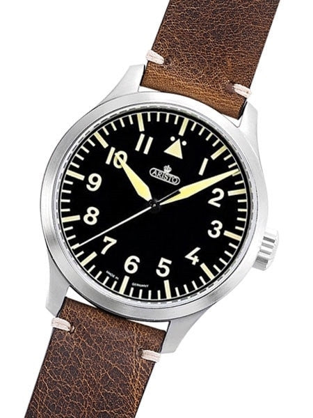Aristo 47mm Swiss ETA Automatic Vintage Aviator Watch with Sapphire Crystal #7H96