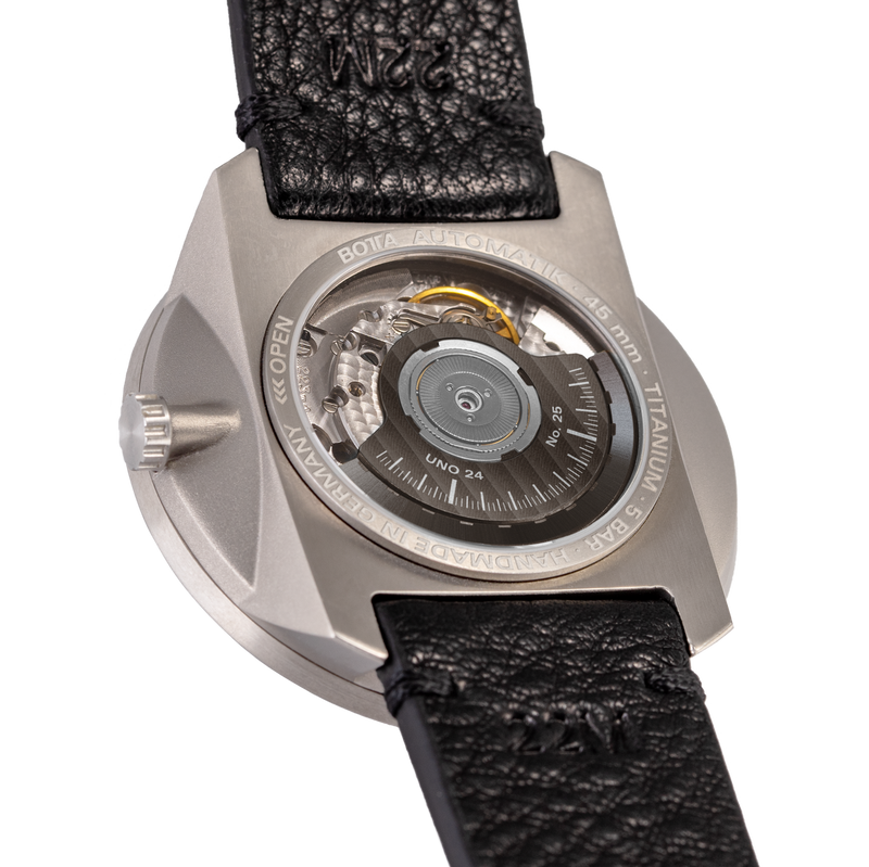 Botta UNO 24 one hand 24-hour Swiss Automatic watch with 45mm titanium case #928010