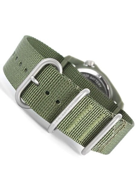 Bertucci DX3 Field Resin Watch, Olive Green Nylon Strap, Black Dial - 11018