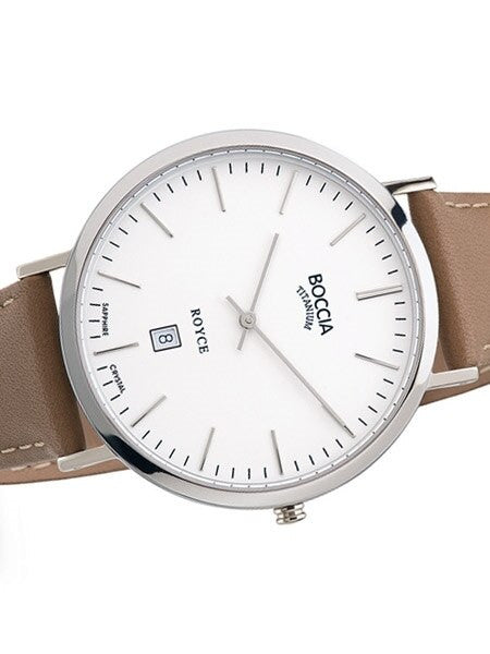 Boccia Mens Thin Quartz Watch with 42mm Titanium Case and a Sapphire Crystal #3589-01