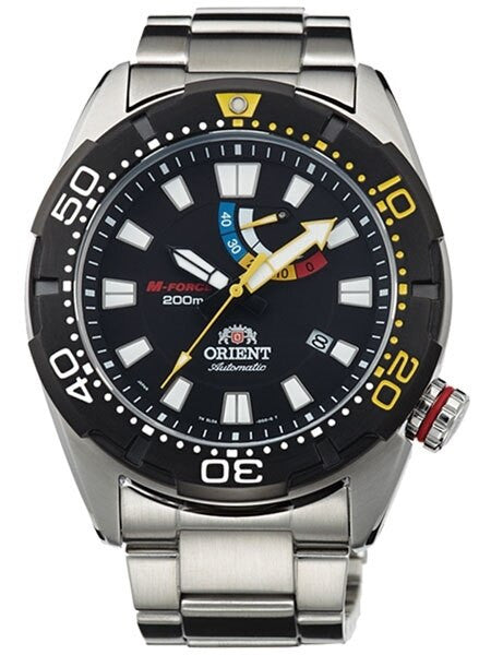 Orient M-Force Bravo Automatic Black Dive Watch with Power Reserve Meter #EL0A001B