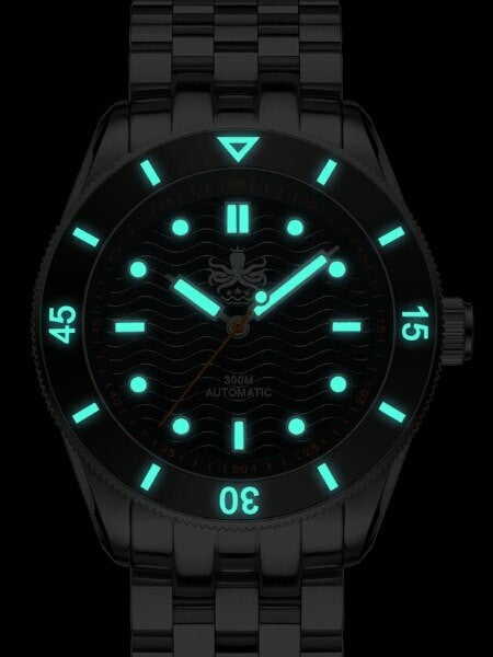 Scratch and Dent - PHOIBOS Wave Master 300-Meter Automatic Dive Watch with MOP Dial, AR Sapphire Crystal #PY010D