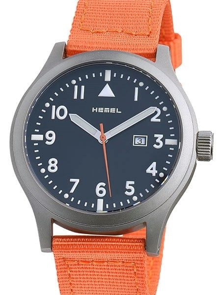 HEMEL Alpha Swiss ETA Quartz Field Watch with Matte Black Dial and Sapphire Crystal #HM6