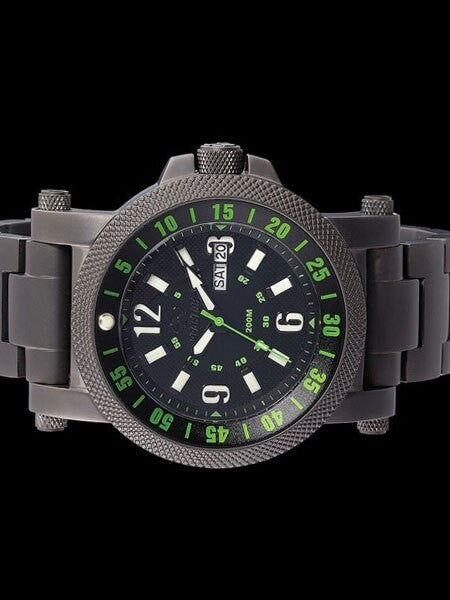 Reactor Fallout 2 Dive Watch with SuperLuminova Illumination and 45mm Matte Black Nitrided Case #56509