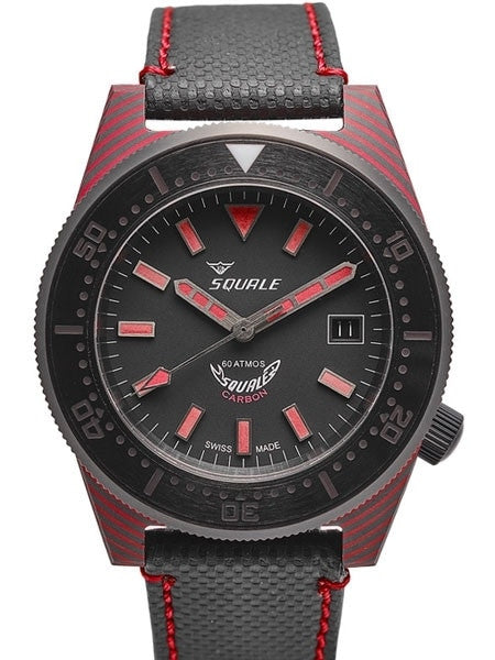 Squale 600 Meter Swiss Made Automatic Dive Watch with 42mm Carbon Fiber Case  #T183R