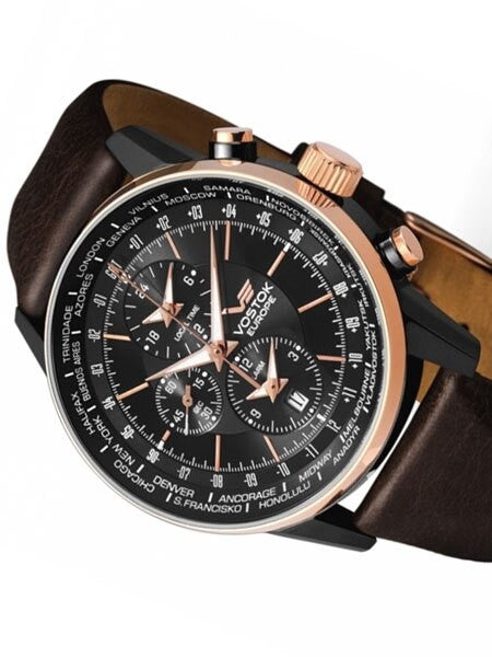 Vostok-Europe Gaz-Limo World-Time GMT Watch with Alarm #5603255