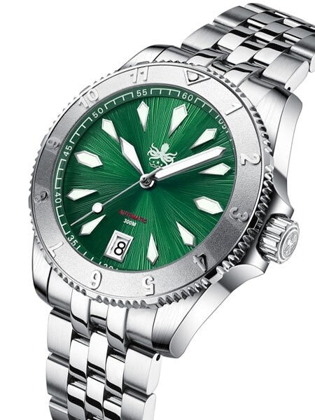 PHOIBOS Green Voyager 2.0 Automatic Dive Watch with Double Dome AR Sapphire Crystal #PY026A