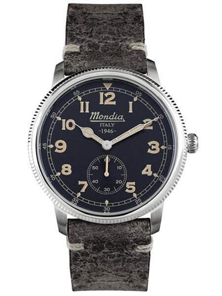 Mondia 1946 Quartz Watch with Coin-Edge Bezel #MI755SS-02BK-CP