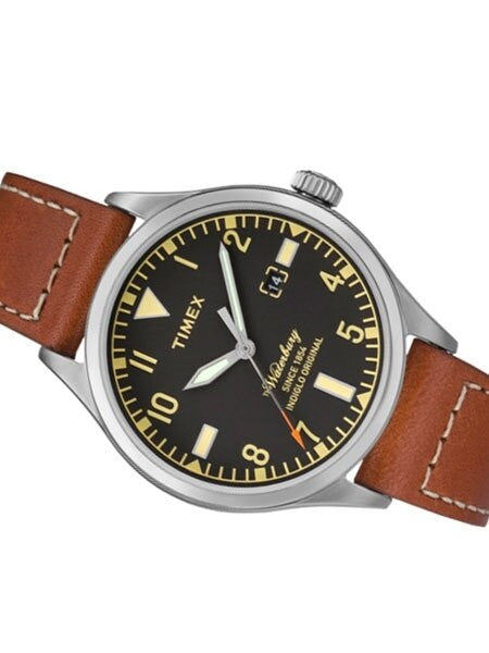 Timex 40mm Waterbury Quartz Watch with Black Dial and INDIGLO Night-Light #TW2P84000ZA