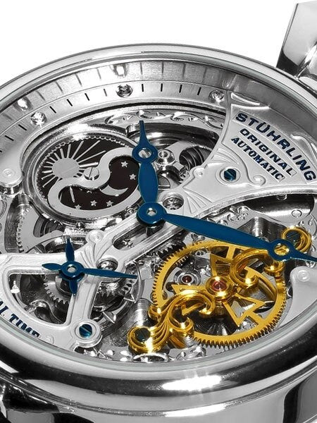 Stuhrling Emperor Grand Automatic Dual Time Watch with Diamond Hour Markers #127A2.33152